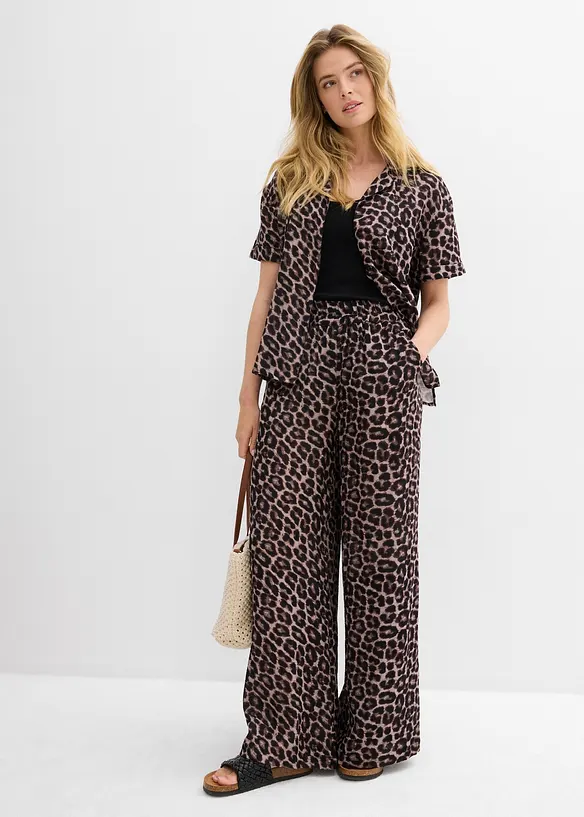 Pantalon palazzo en gaze de coton, bonprix