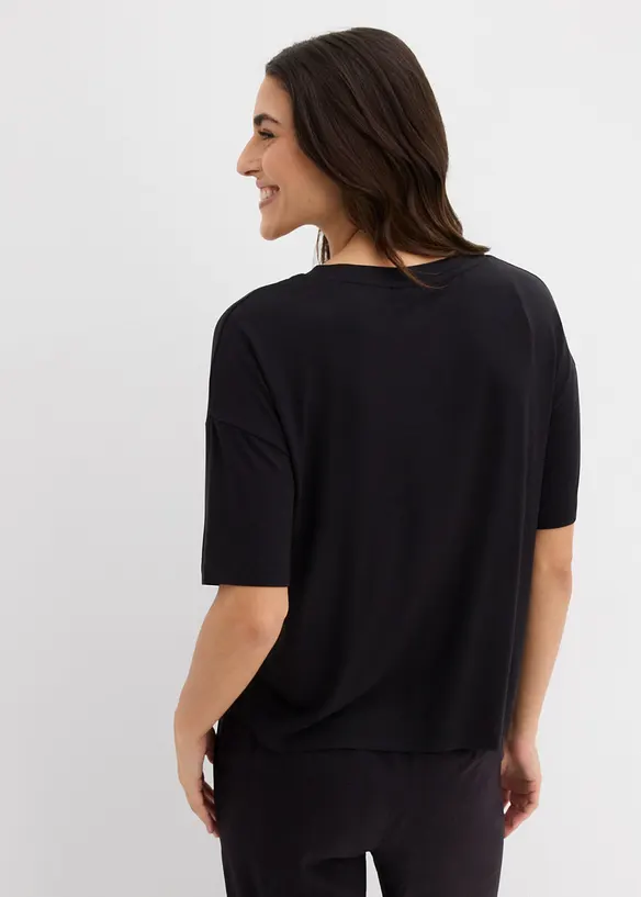 T-shirt raccourci à épaules descendues, bonprix