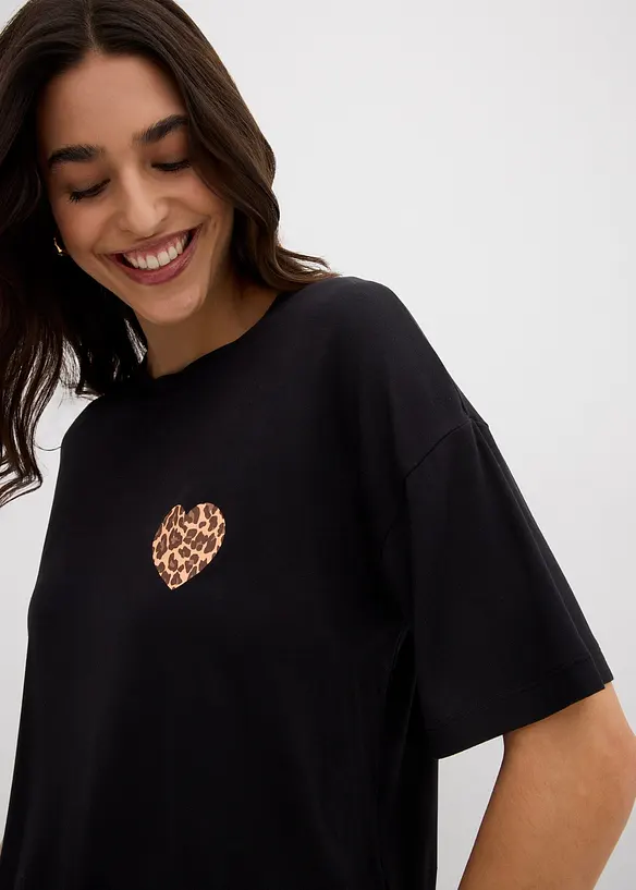 T-shirt raccourci à épaules descendues, bonprix