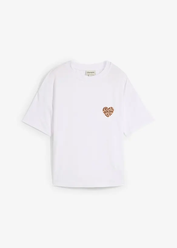 T-shirt raccourci à épaules descendues, bonprix