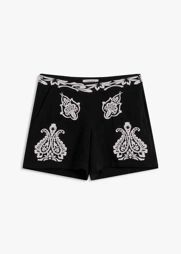 Short brodé en viscose mélangée, bonprix