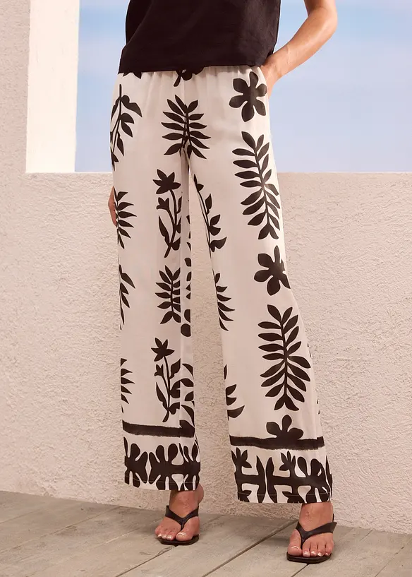 Pantalon imprimé en viscose fluide, bonprix