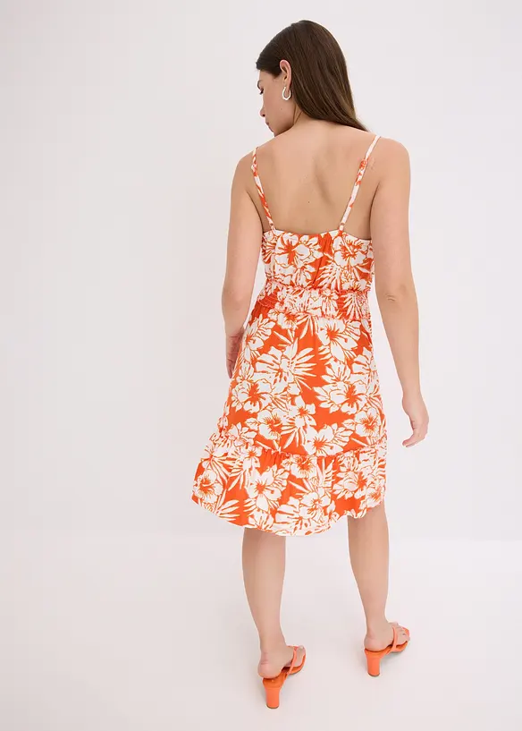 Robe imprimée en viscose à fines bretelles, bonprix