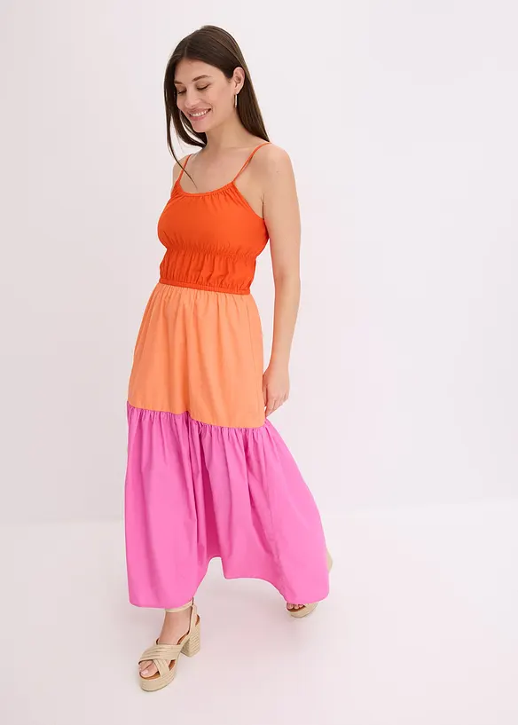 Robe à fines bretelles 100% coton, bonprix