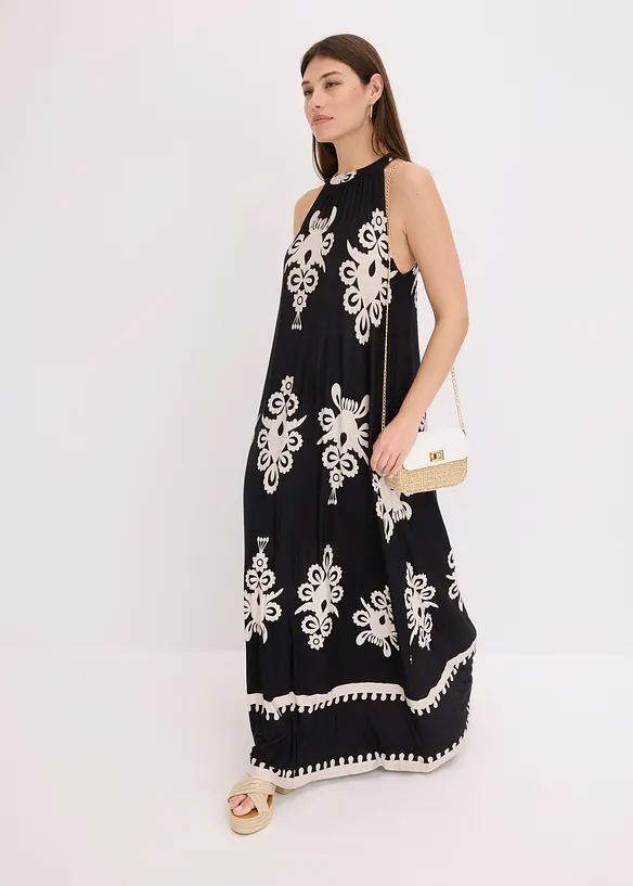 Robe imprim&eacute;e en jersey viscose extensible, bonprix