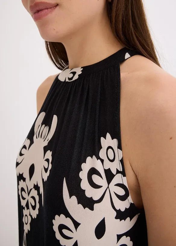 Robe imprim&eacute;e en jersey viscose extensible, bonprix