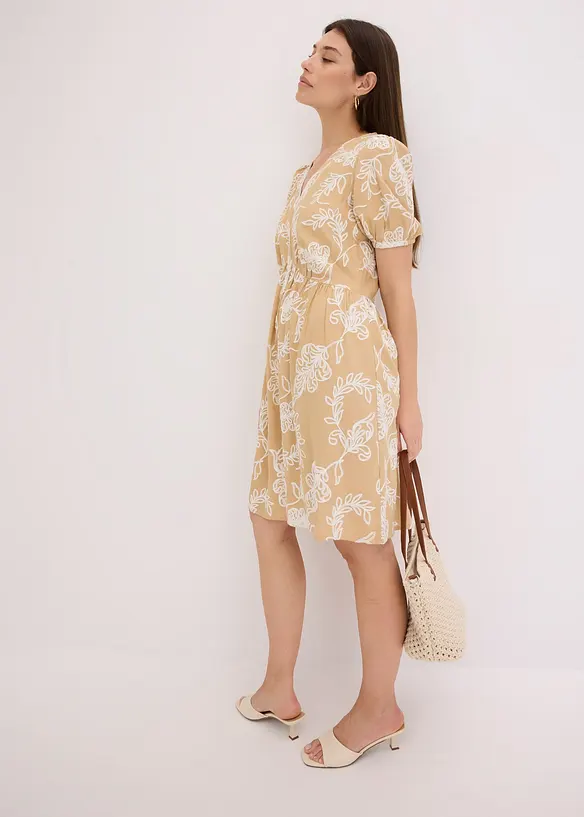 Robe-tunique brodée en viscose fluide, bonprix