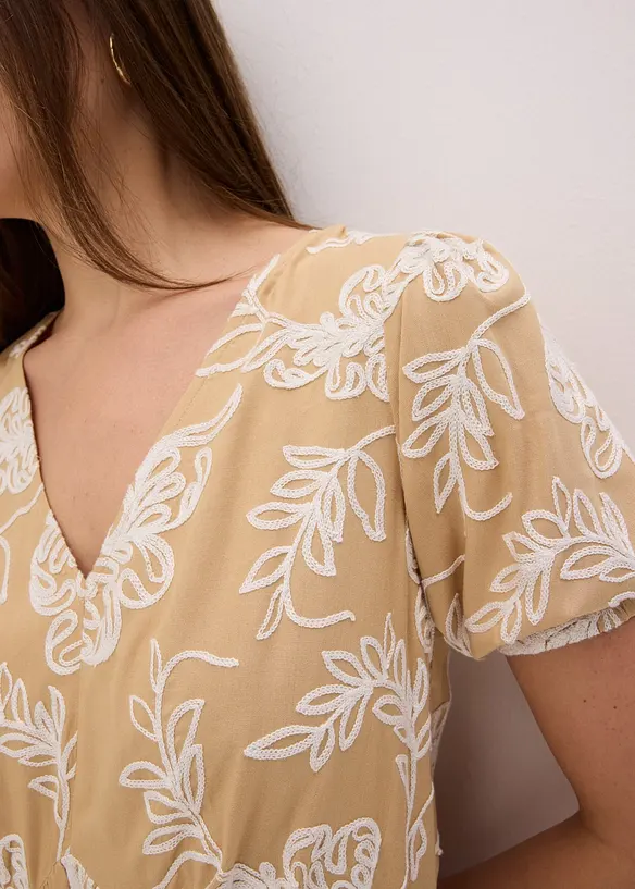 Robe-tunique brodée en viscose fluide, bonprix