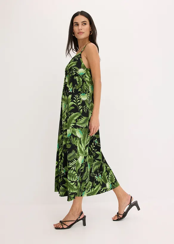 Robe imprim&eacute;e &agrave; fines bretelles, bonprix