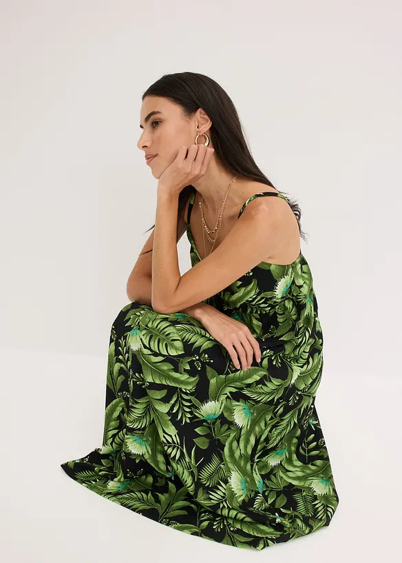 Robe imprim&eacute;e &agrave; fines bretelles, bonprix