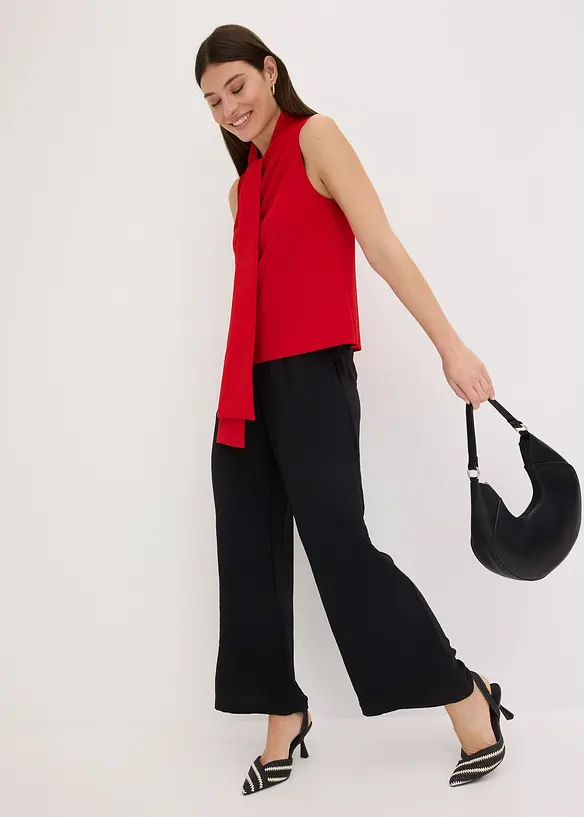 Top avec col à lavallière, bonprix