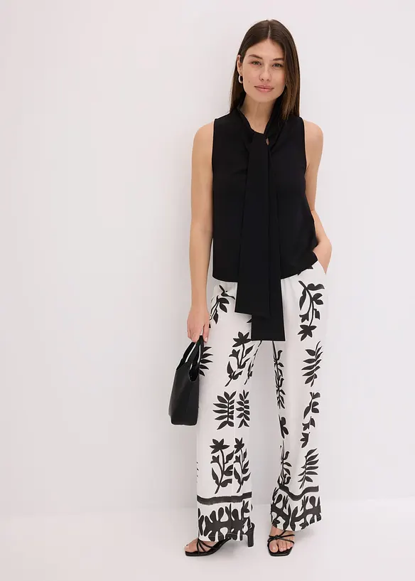 Top avec col à lavallière, bonprix