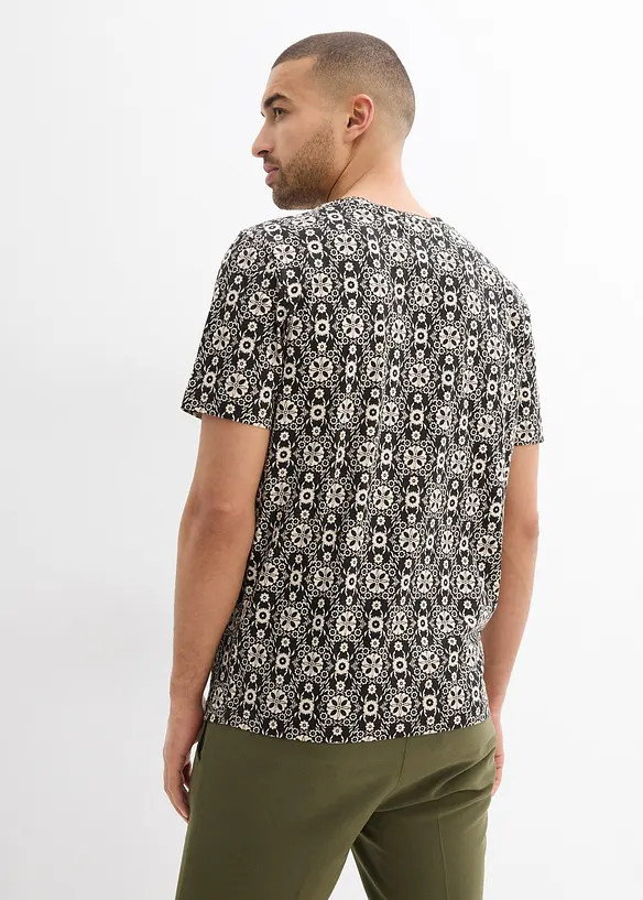 T-shirt col tunisien 100% coton, bonprix