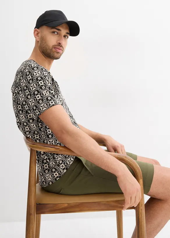 T-shirt col tunisien 100% coton, bonprix