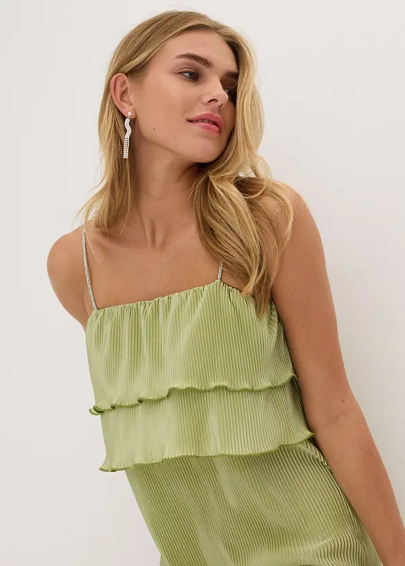 Robe en jersey plissé, bonprix