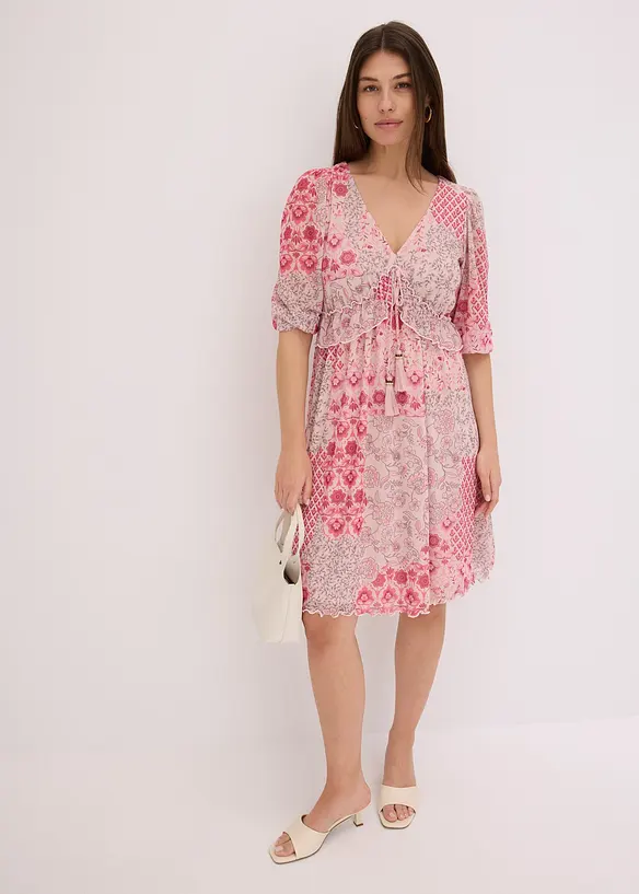 Robe-tunique en mesh imprimé, bonprix