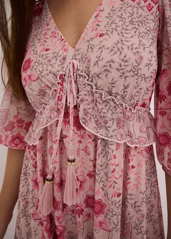Robe-tunique en mesh imprimé, bonprix