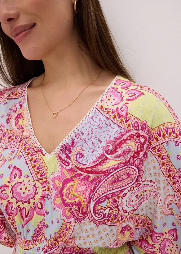 Robe à dentelle en jersey viscose extensible, bonprix