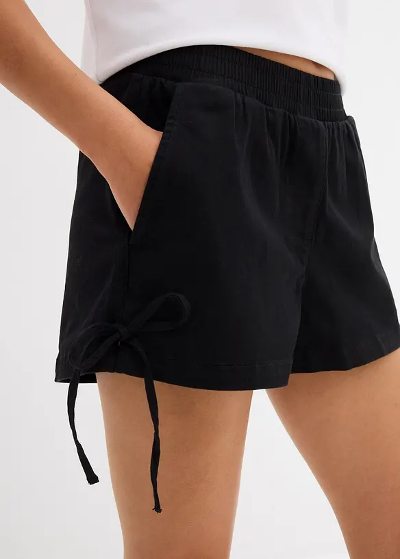 Short &agrave; taille &eacute;lastiqu&eacute;e en coton extensible, bonprix