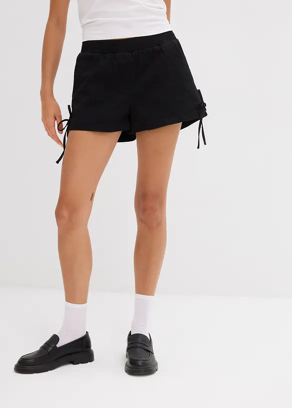 Short &agrave; taille &eacute;lastiqu&eacute;e en coton extensible, bonprix