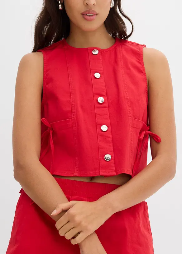 Gilet sans manches en twill de coton extensible, bonprix