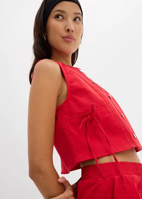 Gilet sans manches en twill de coton extensible, bonprix