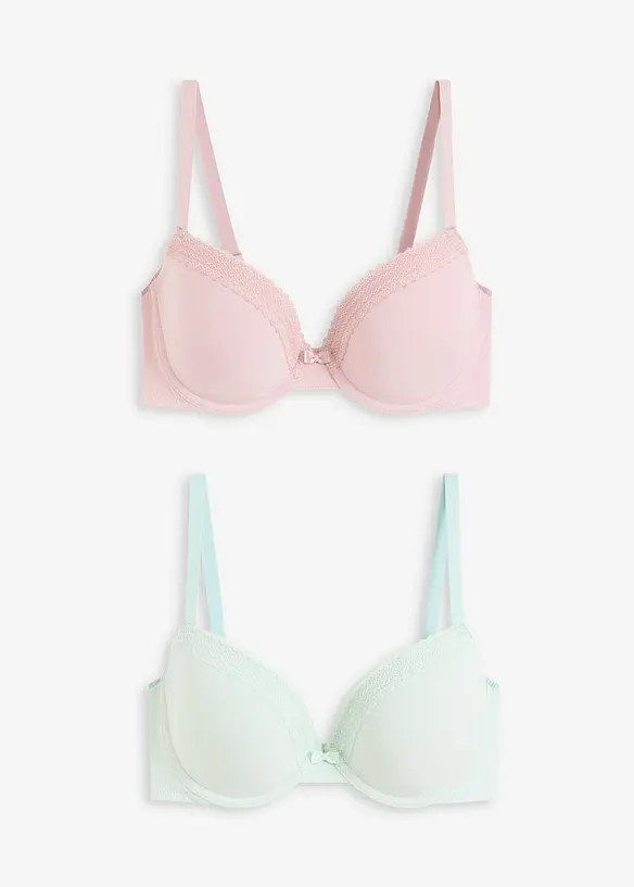 Lot de 2 soutiens-gorge coton à coques, bonprix