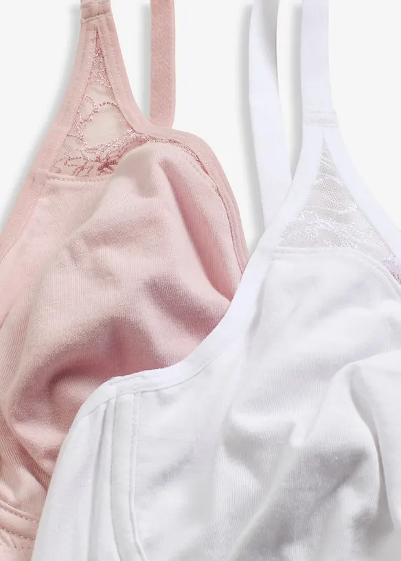 Lot de 2 soutiens-gorge avec armatures et coton doux, bonprix