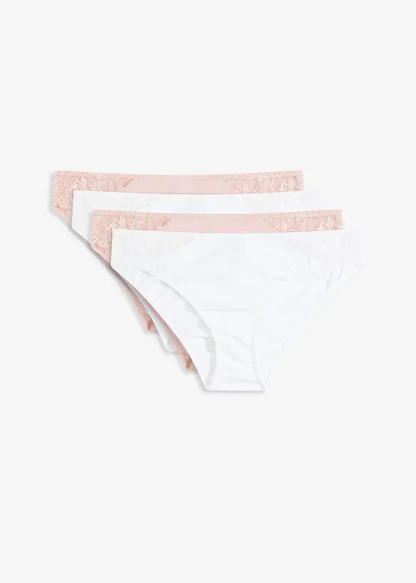 Lot de 4 slips avec dentelle, bonprix