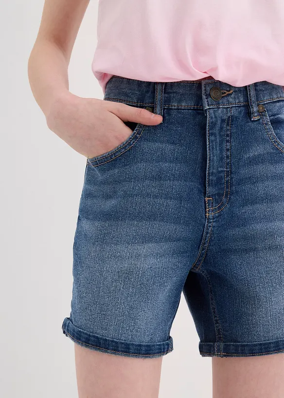 Bermuda en jean, taille mi-haute, bonprix