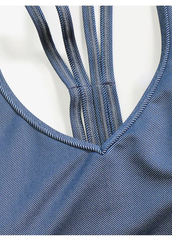 Bikini brassière (ens. 2 pces) aspect jean, bonprix