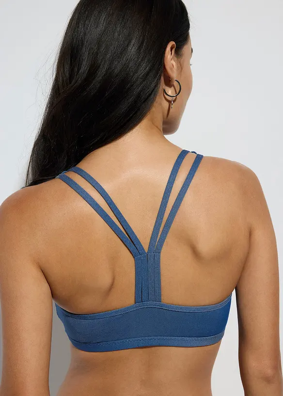 Bikini brassière (ens. 2 pces) aspect jean, bonprix