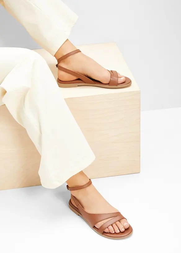 Sandales en cuir, bonprix