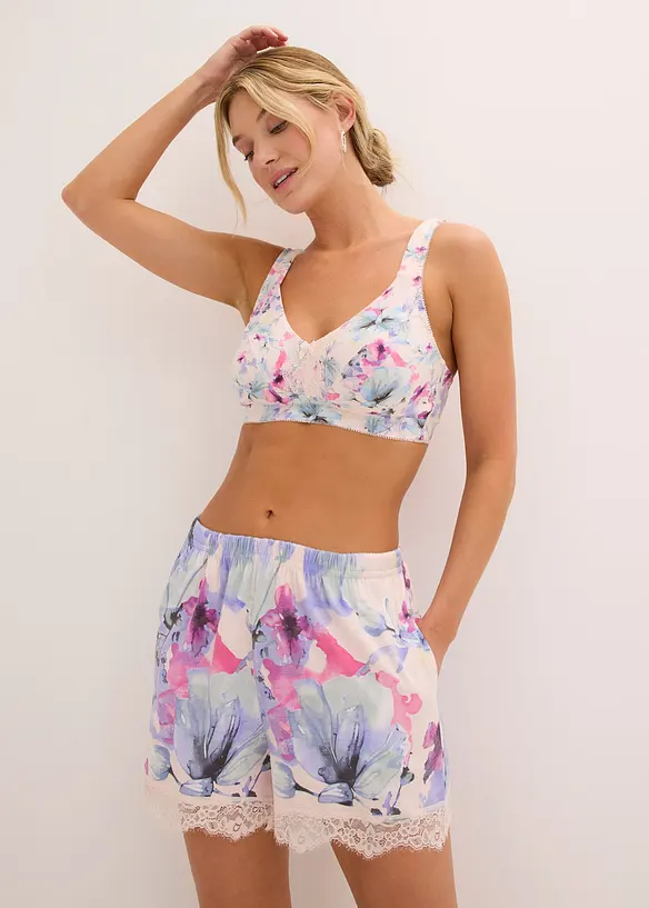 Lot de 2 shorts de pyjama en coton et viscose, bonprix