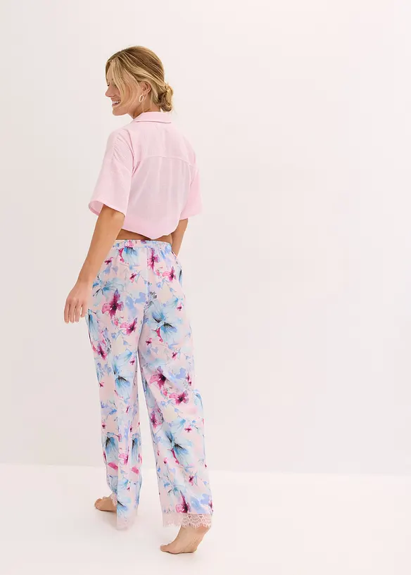 Pantalon de pyjama fluide en satin, bonprix