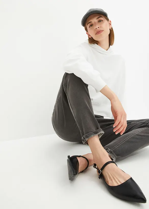 Jean mom taille haute, extensible, bonprix