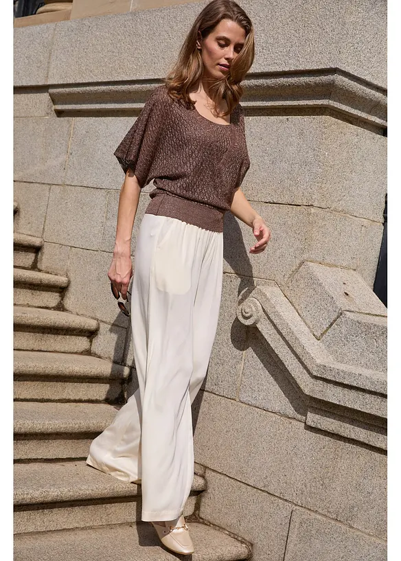 Pantalon fluide en viscose légèrement brillante, bonprix