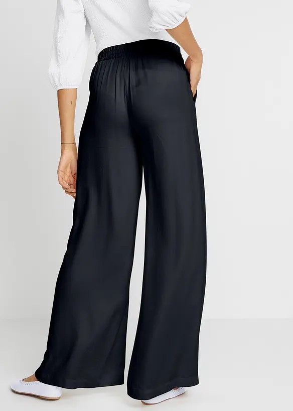 Pantalon fluide en viscose légèrement brillante, bonprix