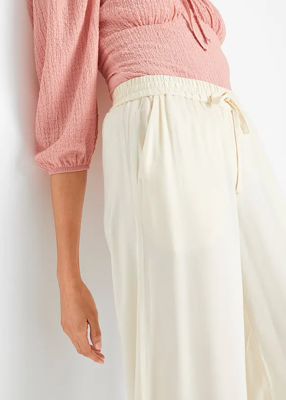 Pantalon fluide en viscose légèrement brillante, bonprix