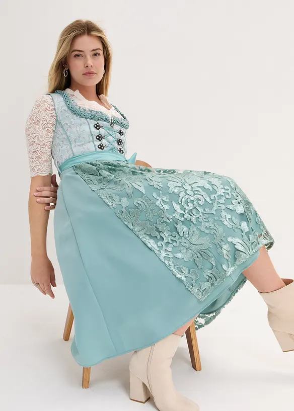 Dirndl avec tablier à sequins (ens. 2 pces), bonprix