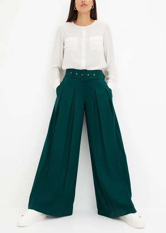 Pantalon de tailleur fluide en viscose mélangée, bonprix