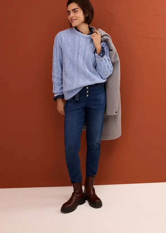 Jean chaud boyfriend taille mi-haute avec intérieur doux, bonprix