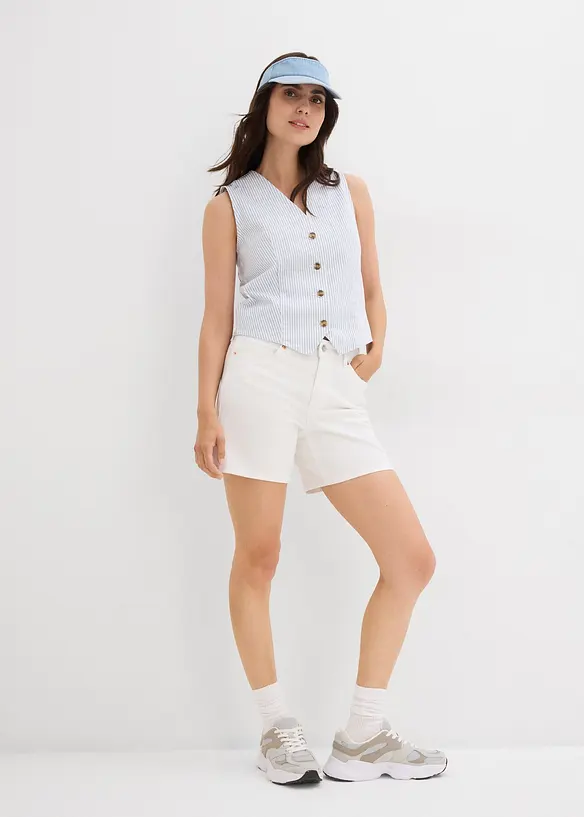 Bermuda en jean taille mi-haute, peu extensible, bonprix