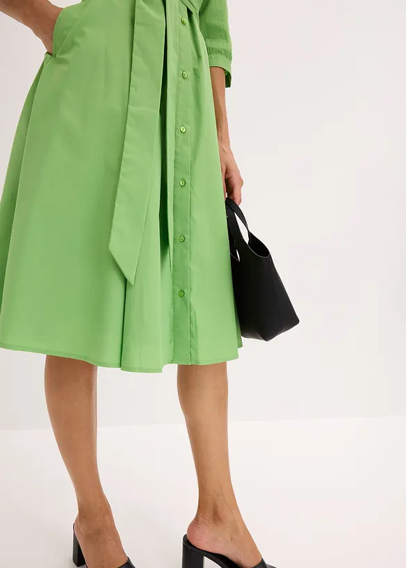 Robe-chemise avec dentelle et lien à nouer, bonprix