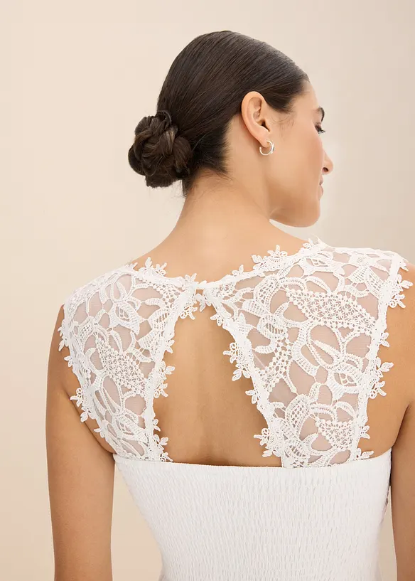 Longue robe de soirée avec empiècement dentelle, bonprix