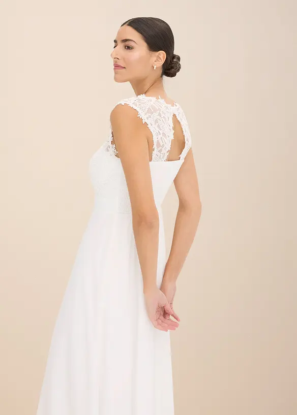 Longue robe de soirée avec empiècement dentelle, bonprix