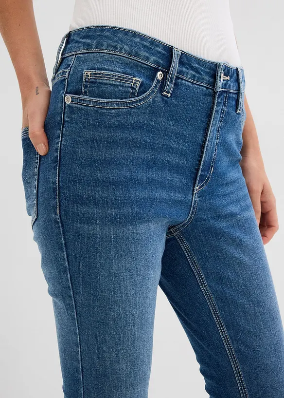 Jean skinny taille mi-haute, cropped, bonprix