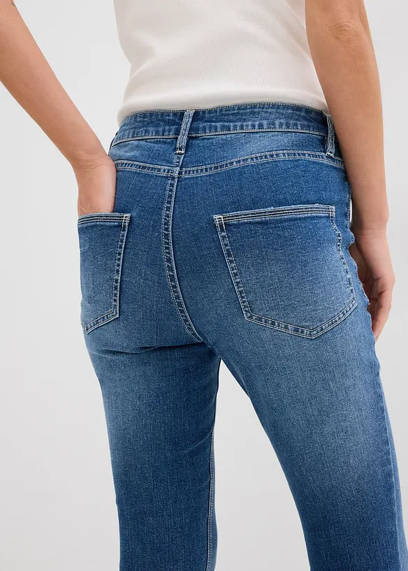 Jean skinny taille mi-haute, cropped, bonprix