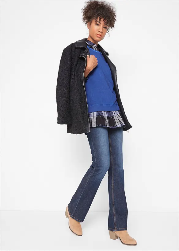 Jean bootcut taille mi-haute, extensible et confortable, bonprix