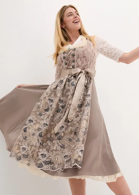Dirndl avec tablier &agrave; sequins, bonprix